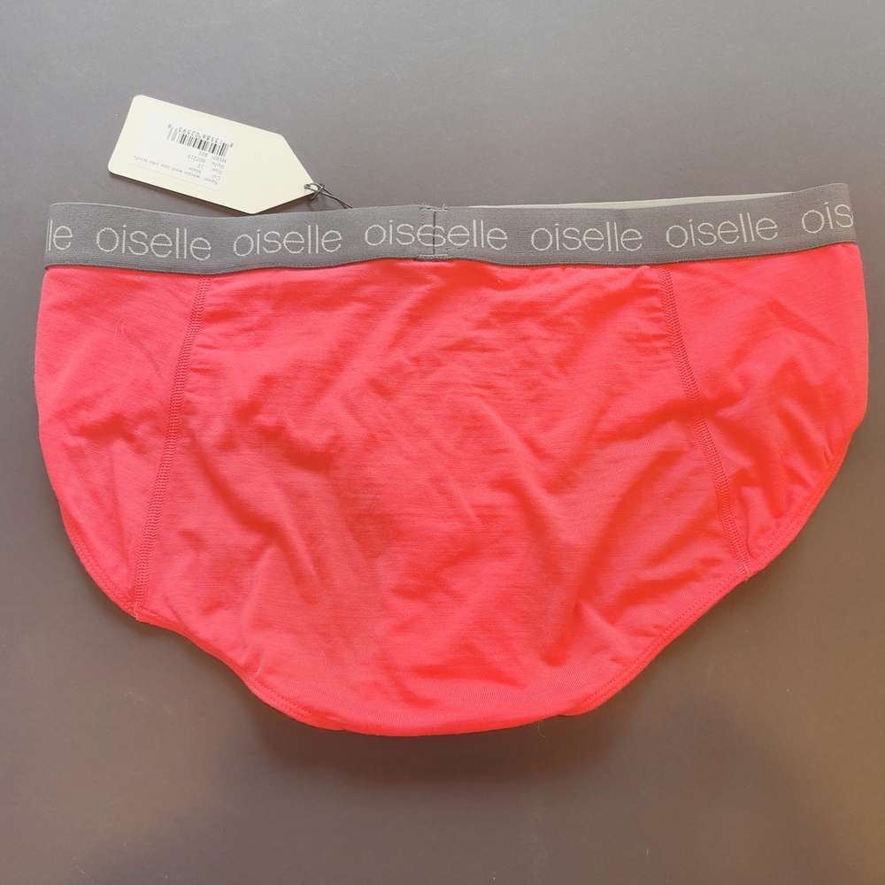 NWT Oiselle Wazzie Merino Wool Briefs 12 Blaze - Picture 2 of 3